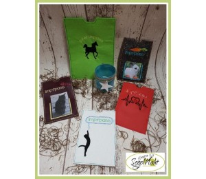 ITH - Stickserie Impfpasshüllen - Hund, Katze, Pferd, Kaninchen